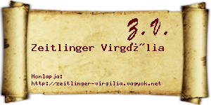 Zeitlinger Virgília névjegykártya